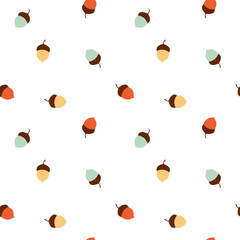 colorful acorn seamless vector pattern background illustration     © Alice Vacca