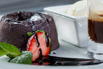 beautiful dessert on white plate