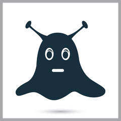 Alien icon on the background