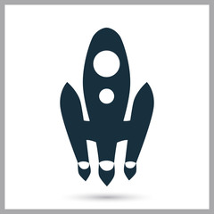 Space vehicle icon on the background