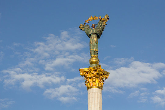 Independence Monument in Independence Square. Kiev, Ukraine