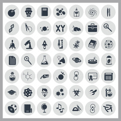 Set of forty nine education and science icons