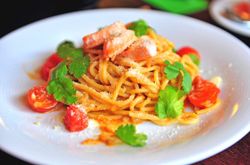 Italian pasta with salmon