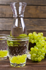 Transparent drink made from grapes