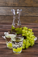 Transparent drink made from grapes