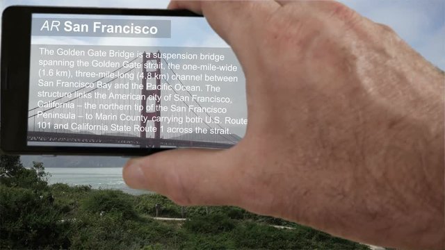 Augmented Reality San Francisco Golden Gate Bridge.