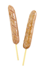 Tasty grilled sausage isolated on a white background