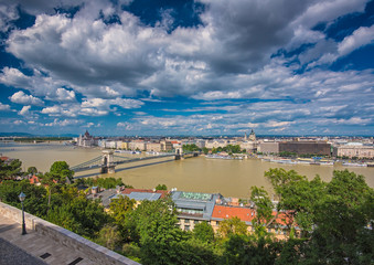 View on the city of Budapest on a sunny day