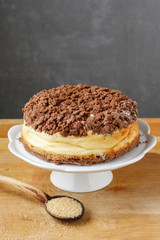 Cheesecake with chocolate topping