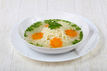 Noodle chicken soup