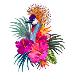 vector tropical design with a bird