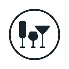 glass goblets flat icon