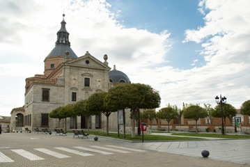 Front Door of the Declared of Cultural Interest Immaculate Conception Monastery and Convent, Square of the Duchess of Alba, Loeches, Madrid, Spain