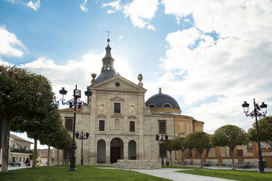 Front Door of the Declared of Cultural Interest Immaculate Conception Monastery and Convent, Square of the Duchess of Alba, Loeches, Madrid, Spain