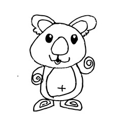 Obraz na płótnie Canvas Doodle koala icon hand draw illustration design