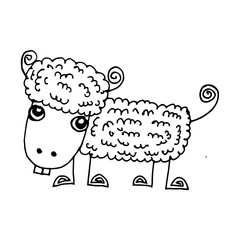 doodle sheep icon hand draw illustration design by Jaidee Family
