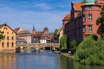 Fototapeta na wymiar Strassburg im Elsass, Petite France - Strasbourg Petite France in Alsace