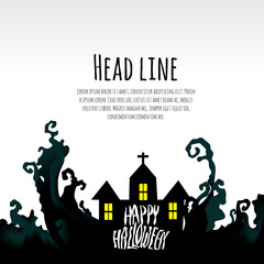 Halloween layout design template. Poster, brochure, card, backgr