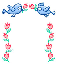 Cute little birds frame