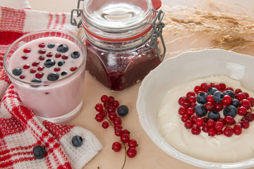 cottage cheese with berries and yogurt for breakfast