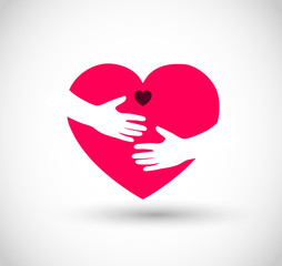 Hand heart sign vector