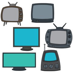 vector set of television