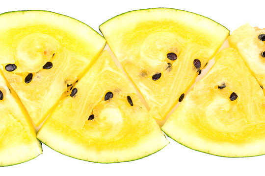 Slice yellow watermelon
