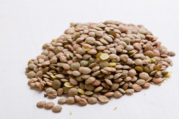 lentils on white table