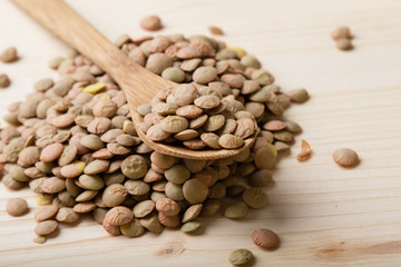 lentils with spoon