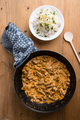 stroganoff in pan