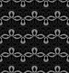 Antique seamless background 442 curve spiral cross garden flower leaf abstract
