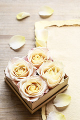 Box with roses - romantic gift