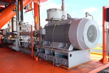 powerful pumps in oil and gas platform.