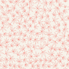 Seamless cannabis pattern. Floral design with leaves of marijuana. Vector illustration.
