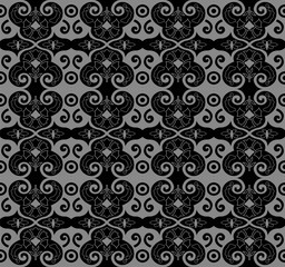 Antique seamless background 464 oriental Chinese spiral nature butterfly flower
