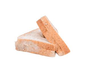 Tuna sandwich with whole wheat bread on white background