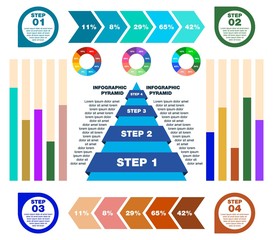 vector illustration with infographic colorful element set