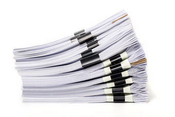 Stack of Documents isolated on white background