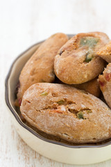 cookies with dry fruits in dish