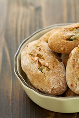 cookies with dry fruits in dish