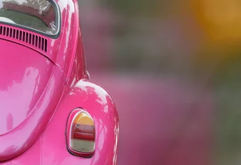 Poster pink vintage car © wiangya