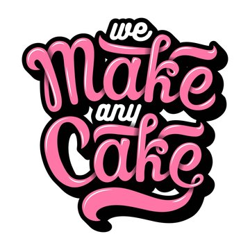 Hand drawn bakery lettering in calligraphy style
