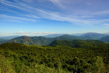 Summer landscape of the foothills of the Caucasus