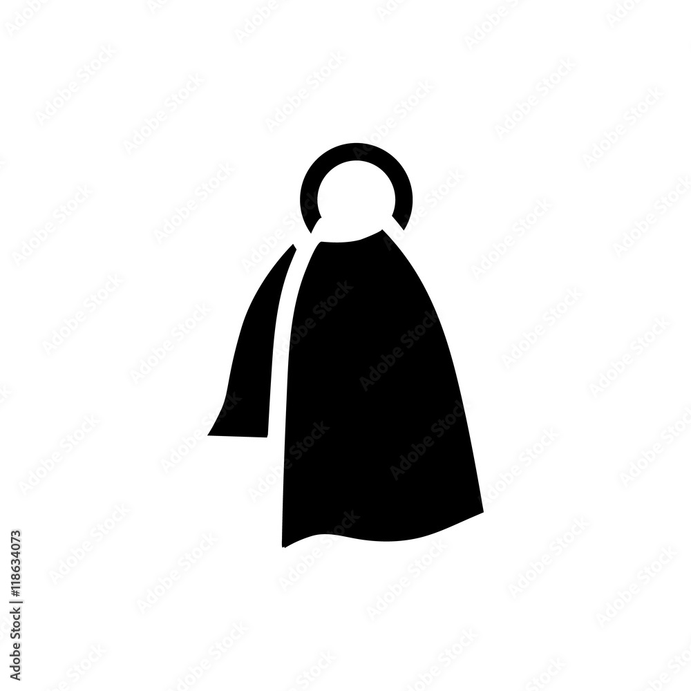 Poster ring shaped towel holder with towel icon in simple style on a white background