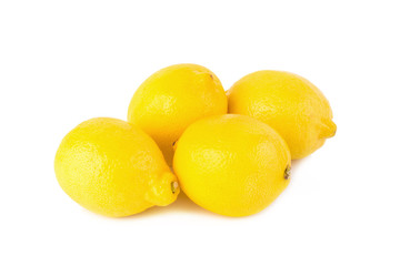 Yellow ripe lemon isolated on a white
