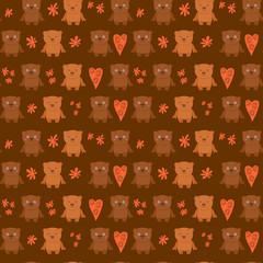 Obraz premium Seamless pattern with teddy bear vector illustration