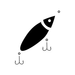 Fishing lure icon in simple style on a white background