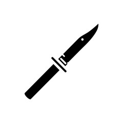 Hunting knife icon in simple style on a white background