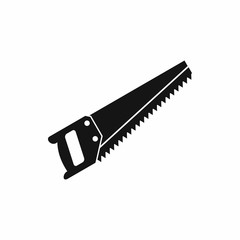 Saw icon in simple style on a white background