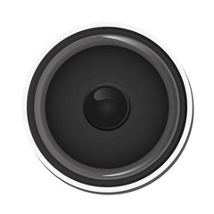 flat design music speaker icon vector illustration